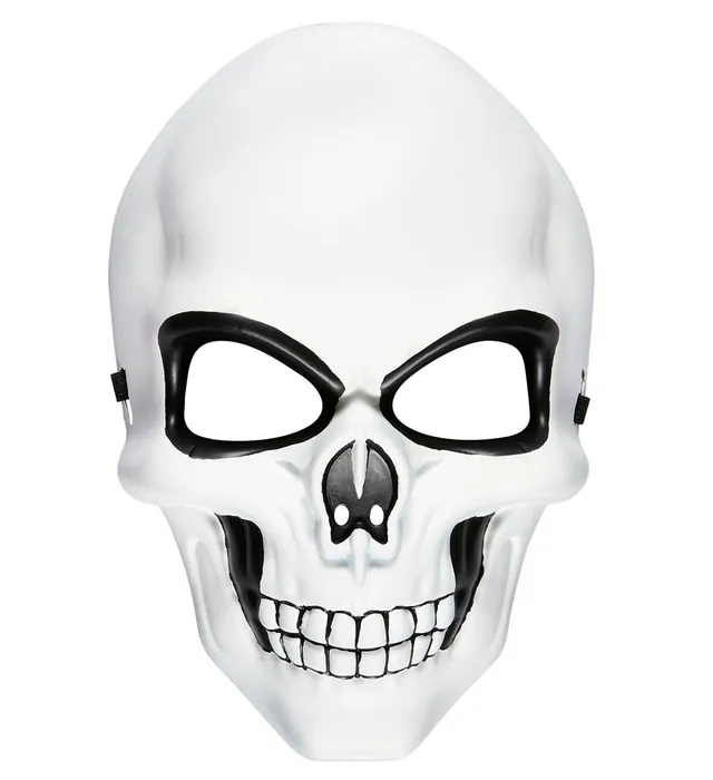 das-kost-mland-halloween-maske-totenkopf-wei-schwarz-gesichtsmaske image 1