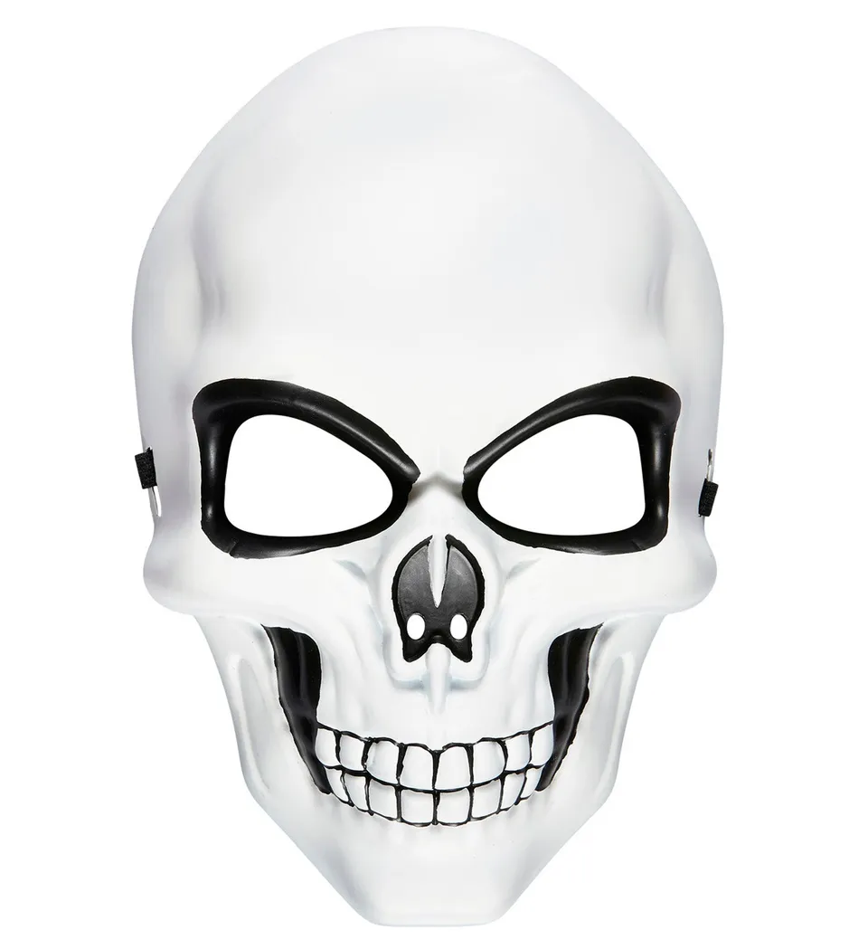 das-kost-mland-halloween-maske-totenkopf-wei-schwarz-gesichtsmaske image 1