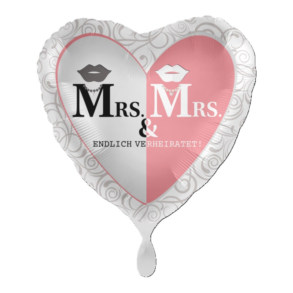 das-kost-mland-dekorationen-herz-folienballon-mrs-mrs-43-cm image 1