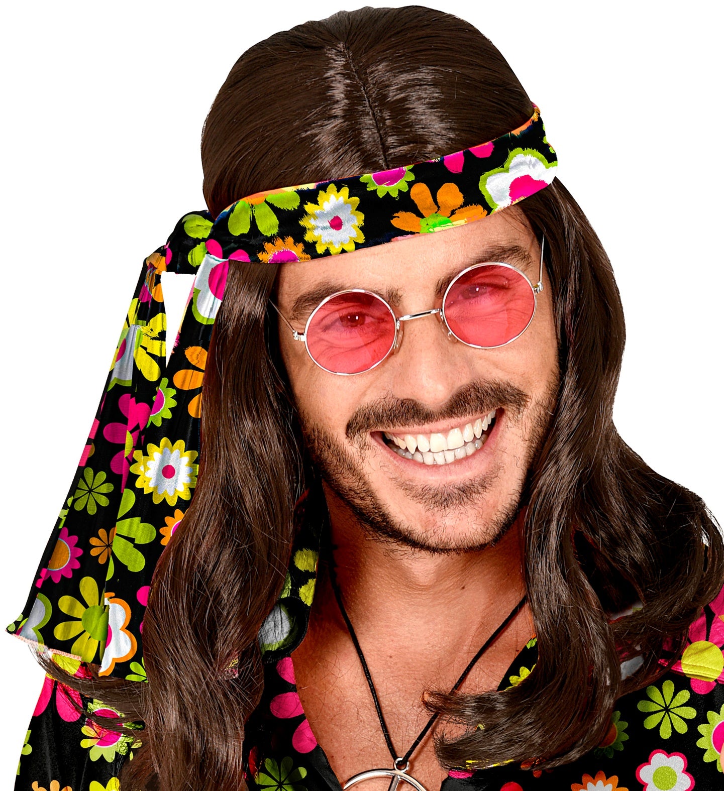 das-kost-mland-60er-stirnband-flowers-hippie-mehrfarbig image 2