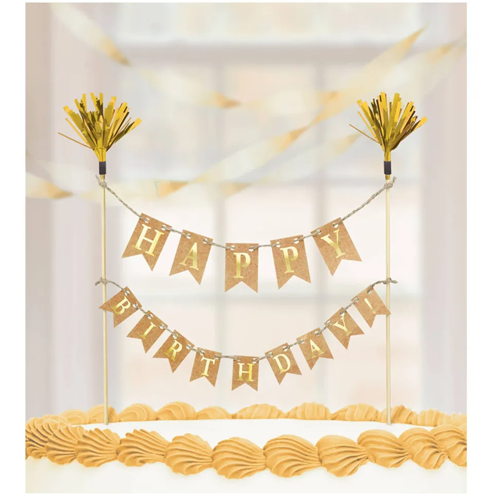 das-kost-mland-happy-birthday-wimpelkette-cake-topper-gold image 1