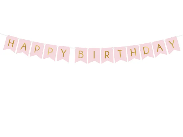 das-kost-mland-happy-birthday-banner-rosa-15x175-cm-girlande image 1