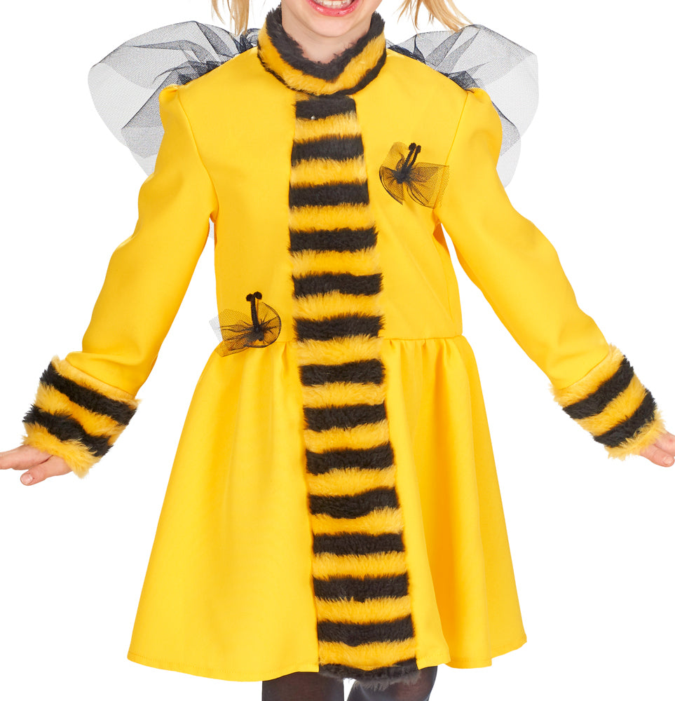 das-kost-mland-m-dchen-bienen-kost-m-kleid-haarreif-gelb-104-152 image 4