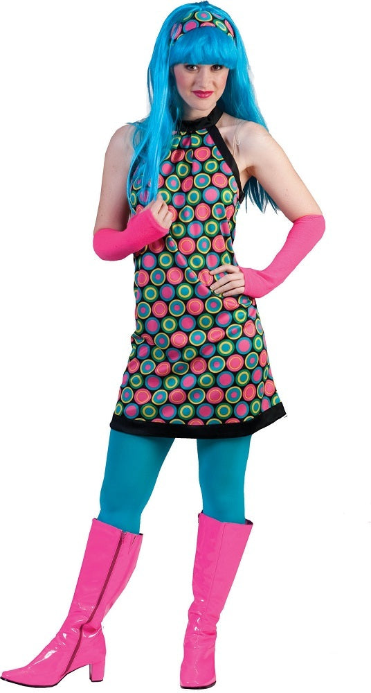das-kost-mland-damen-polka-dot-kleid-blau-70er-40-42 image 3