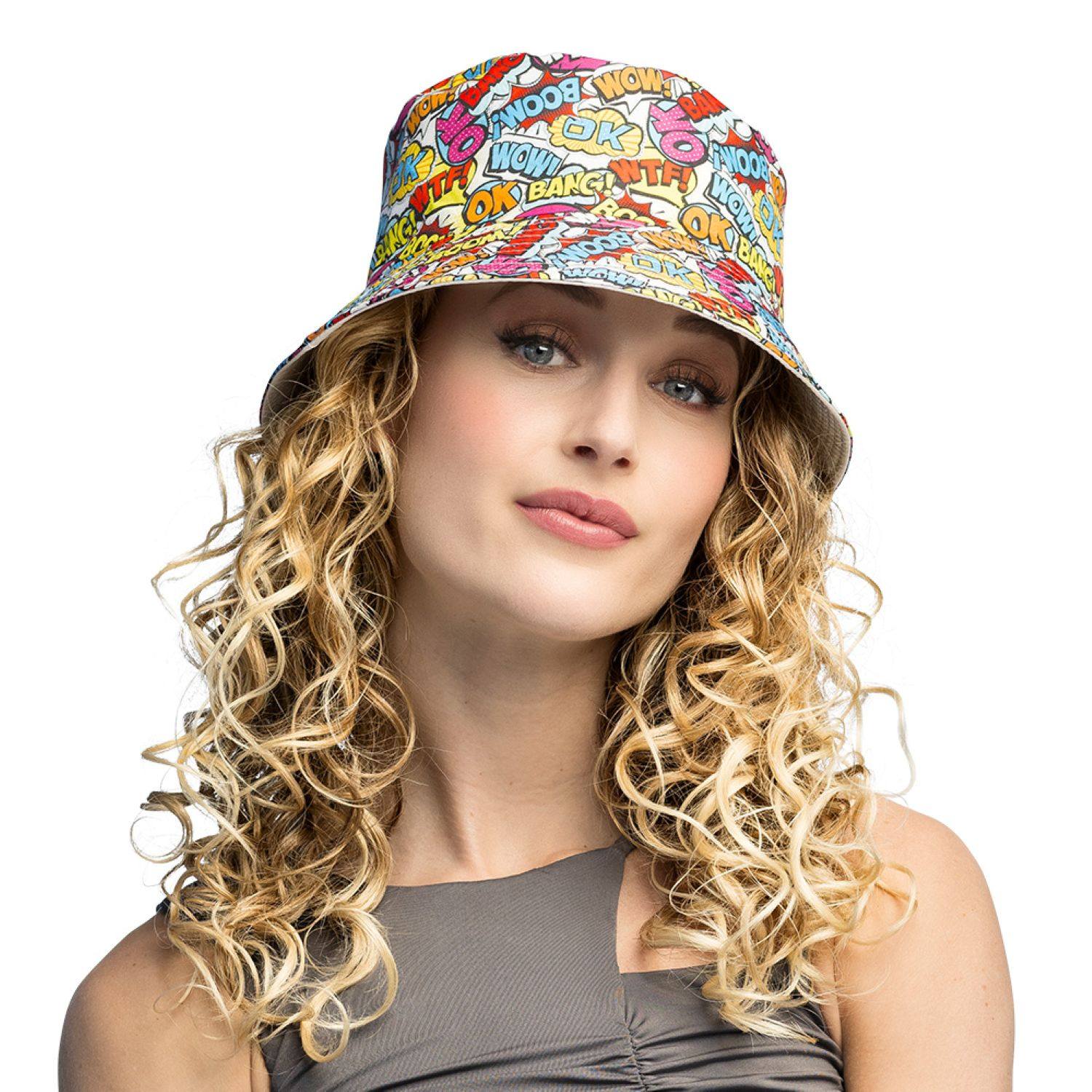 das-kost-mland-accessoires-fischerhut-rave-pop-art-bunt-eimerhut image 3