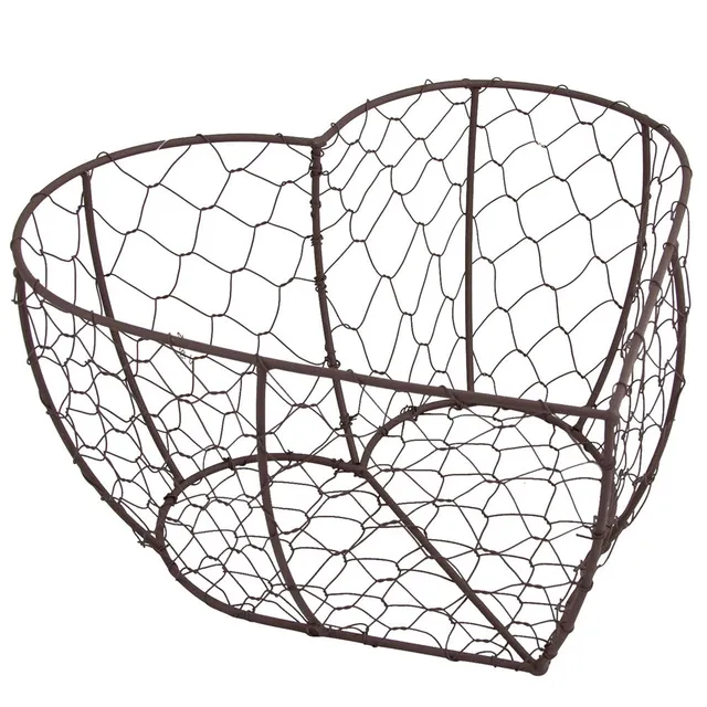 riffelmacher-08212-herz-metallkorb-braun-26-x-13-cm image 1