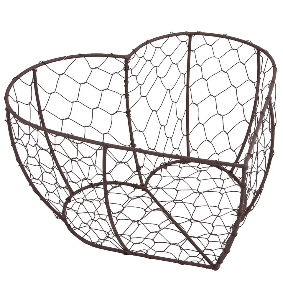 riffelmacher-08212-herz-metallkorb-braun-26-x-13-cm image 1
