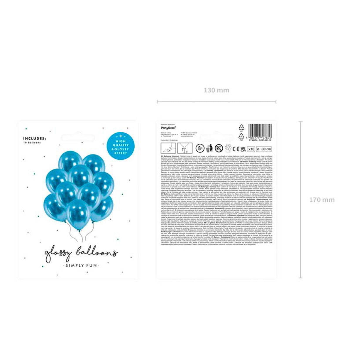 das-kost-mland-uni-glossy-luftballon-30cm-blau-10-stk-party image 3