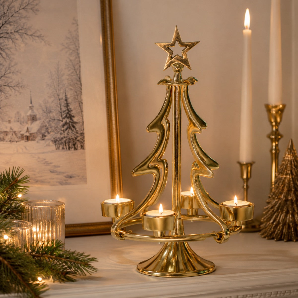 riffelmacher-kerzenst-nder-weihnachtsbaum-gold-22x37cm-24168 image 4