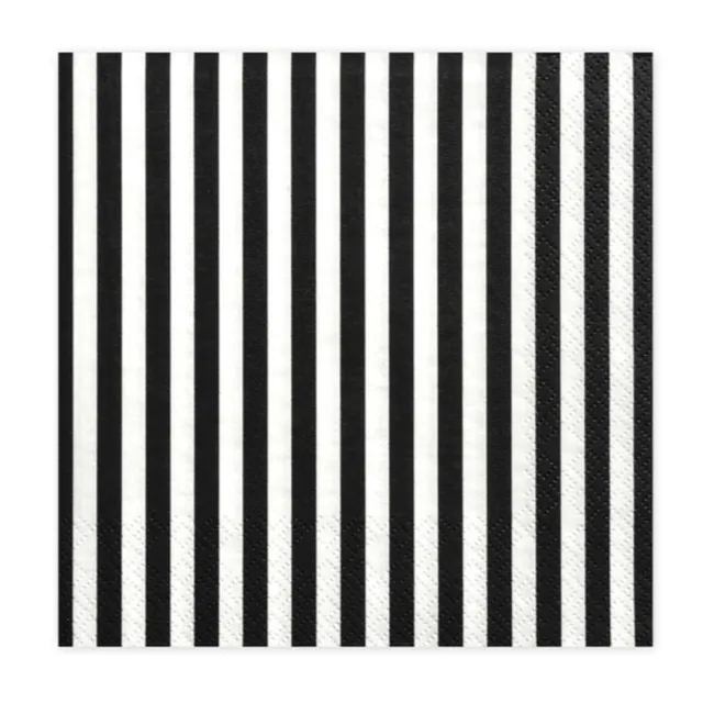 das-kost-mland-stripe-servietten-schwarz-wei-20-stk-33-cm image 1