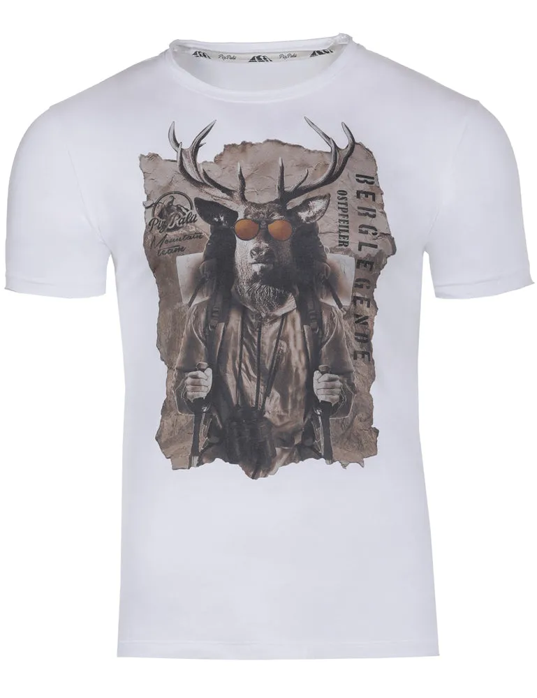 piz-pal-train-herren-t-shirt-hirsch-print-edelwei image 1