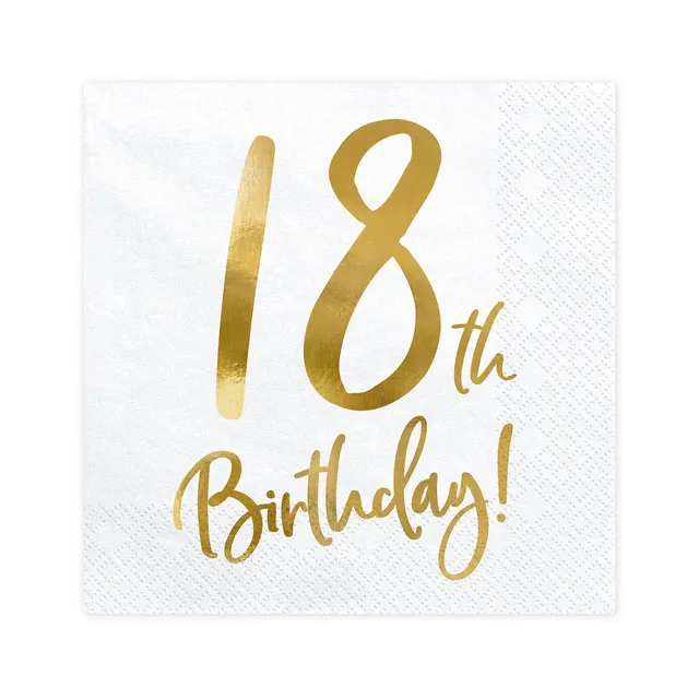 das-kost-mland-servietten-birthday-gold-18-20-stk-33cm image 1