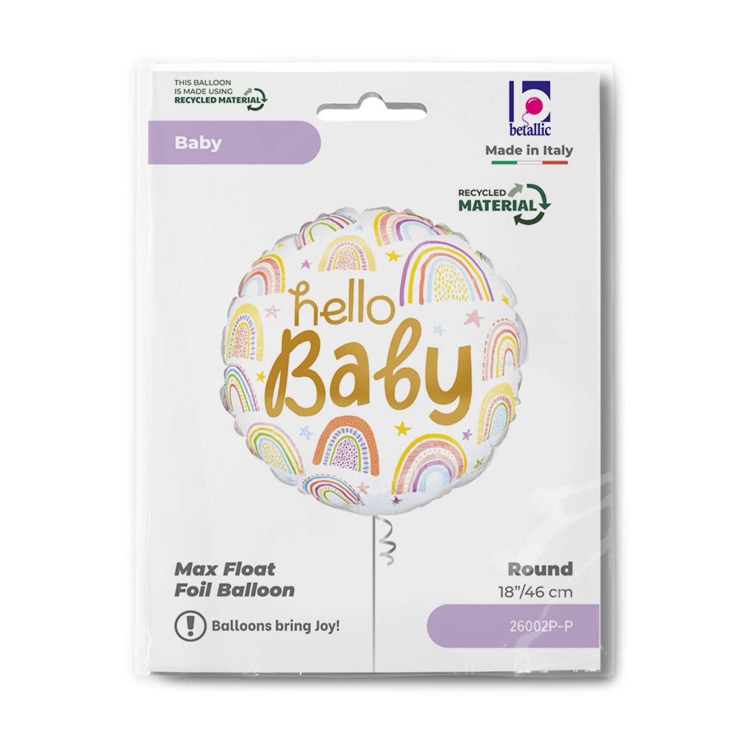 das-kost-mland-dekorationen-folienballon-hello-baby-46-cm image 2