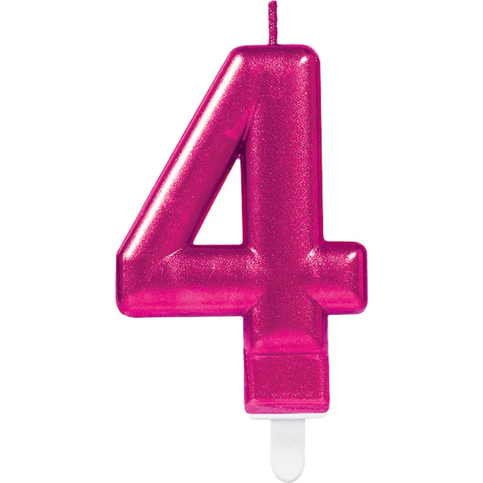sparkling-celebrations-zahlenkerze-4-metallic-pink-9-3cm image 1
