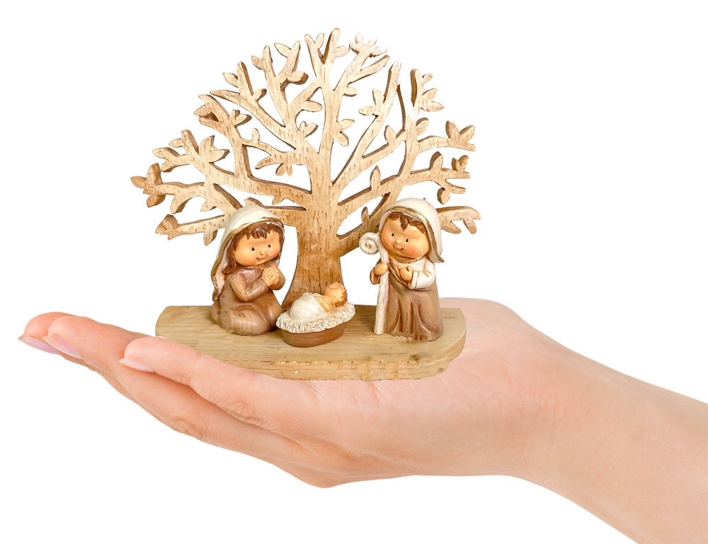 kinderkrippe-mit-baum-12x10cm-polyresin-weihnachtskrippe image 3