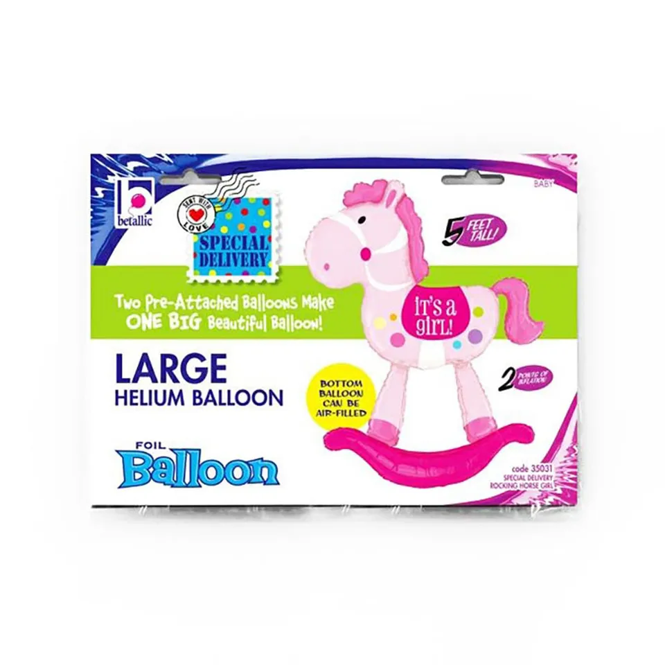 das-kost-mland-m-dchen-airwalker-schaukelpferd-folienballon-girl-rosa image 1