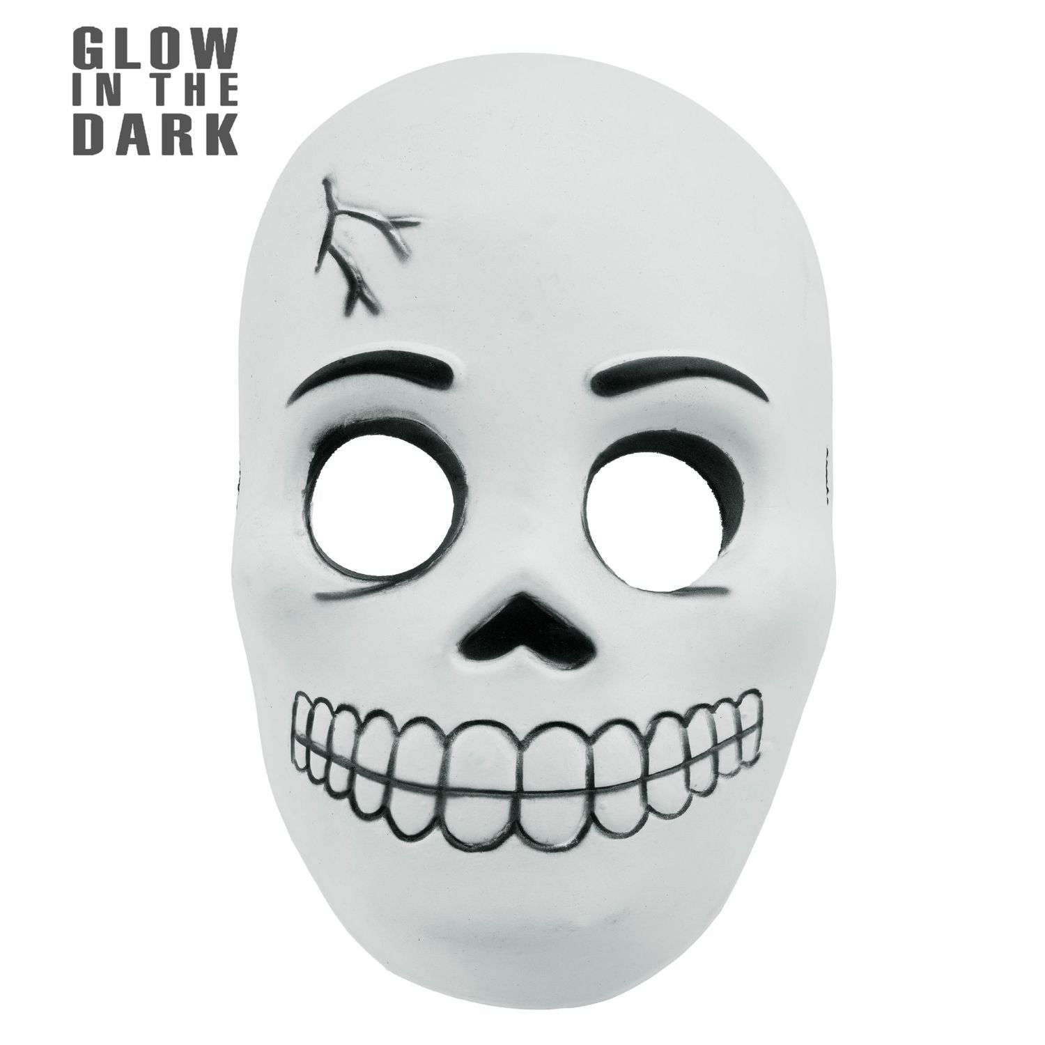 halloween-totenkopf-maske-kinder-leuchtend-wei-schwarz image 1