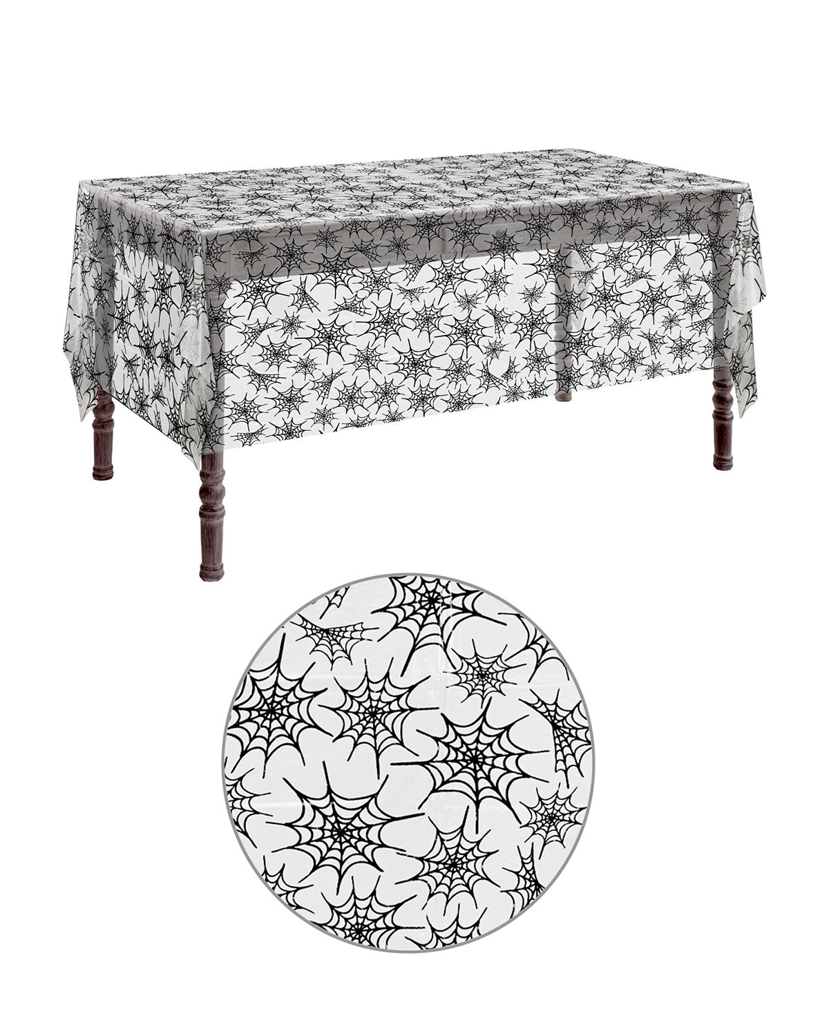 das-kost-mland-dekorationen-spinnennetz-tischdecke-schwarz-137x275cm image 1