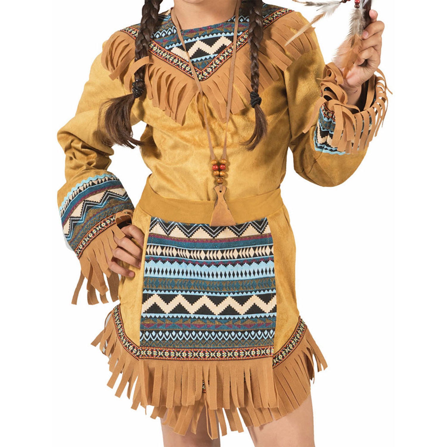 das-kost-mland-cherokee-indianerin-kost-m-m-dchen-braun image 3