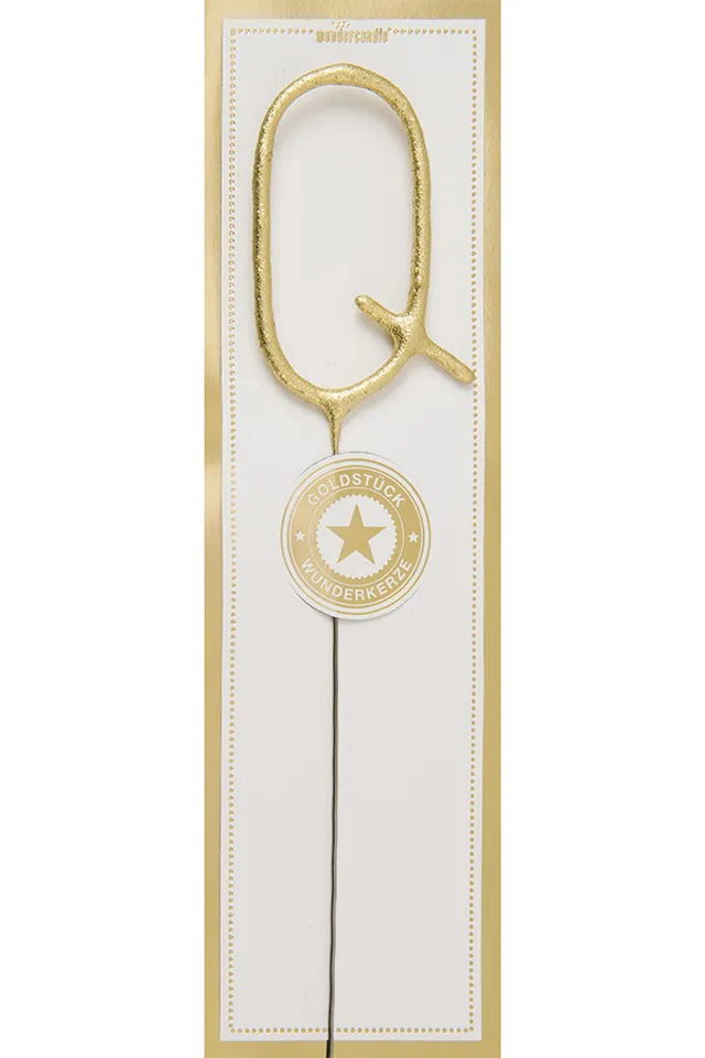 das-kost-mland-wunderkerze-buchstabe-q-classic-gold-6-5cm-35s image 1