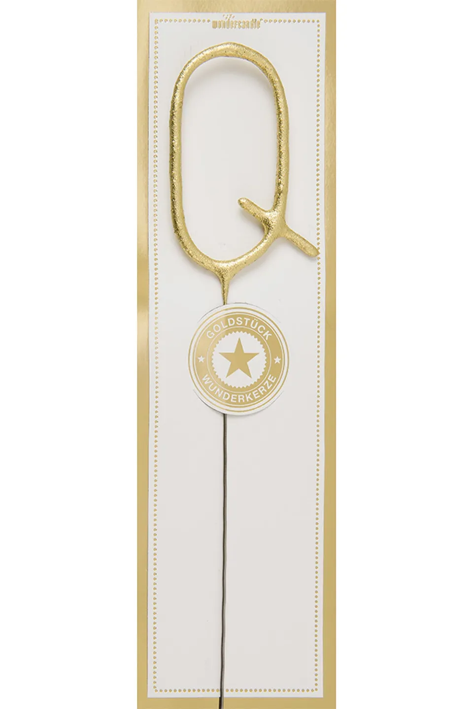 das-kost-mland-wunderkerze-buchstabe-q-classic-gold-6-5cm-35s image 1