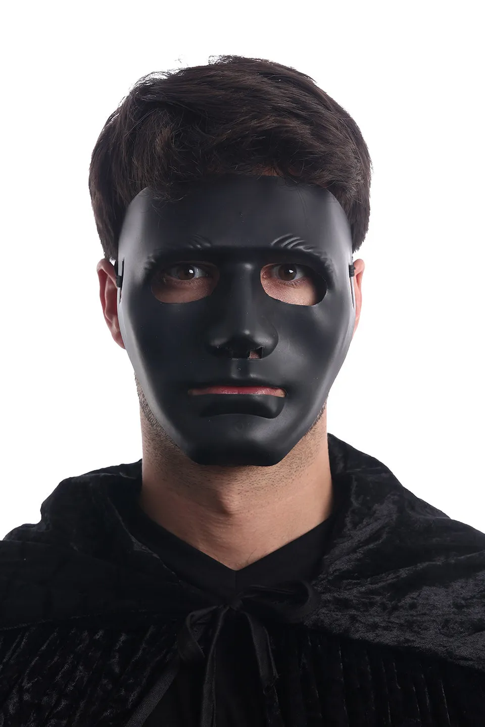 das-kost-mland-maske-mystery-man-no-id-schwarz-halloween image 1