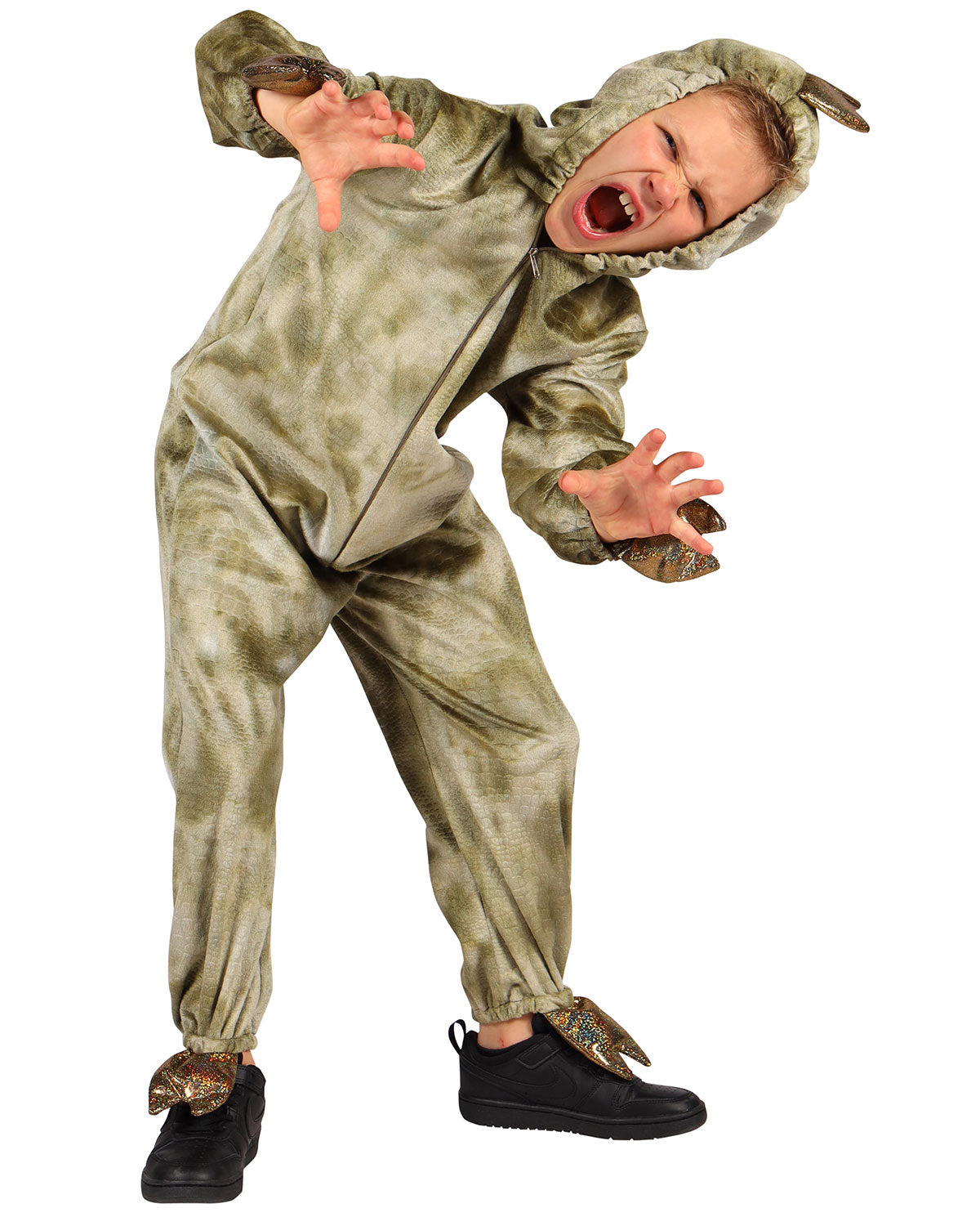 das-kost-mland-dinosaurier-kinderkost-m-overall-gr-n-glitzer image 2