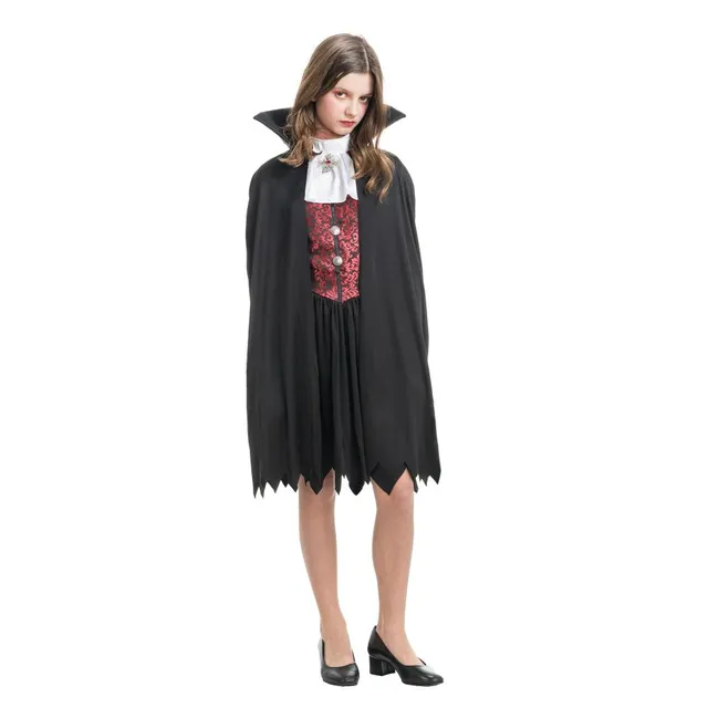 theodora-vampiress-vampirkost-m-kinder-schwarz-rot-umhang image 1