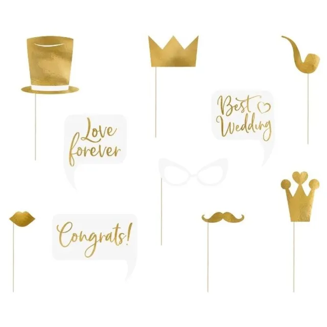 das-kost-mland-dekorationen-foto-requisiten-hochzeit-gold-10er-set image 1
