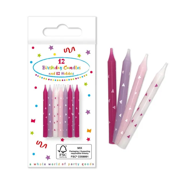 das-kost-mland-dekorationen-geburtstagskerzen-pink-rosa-12st-mit-halter image 1