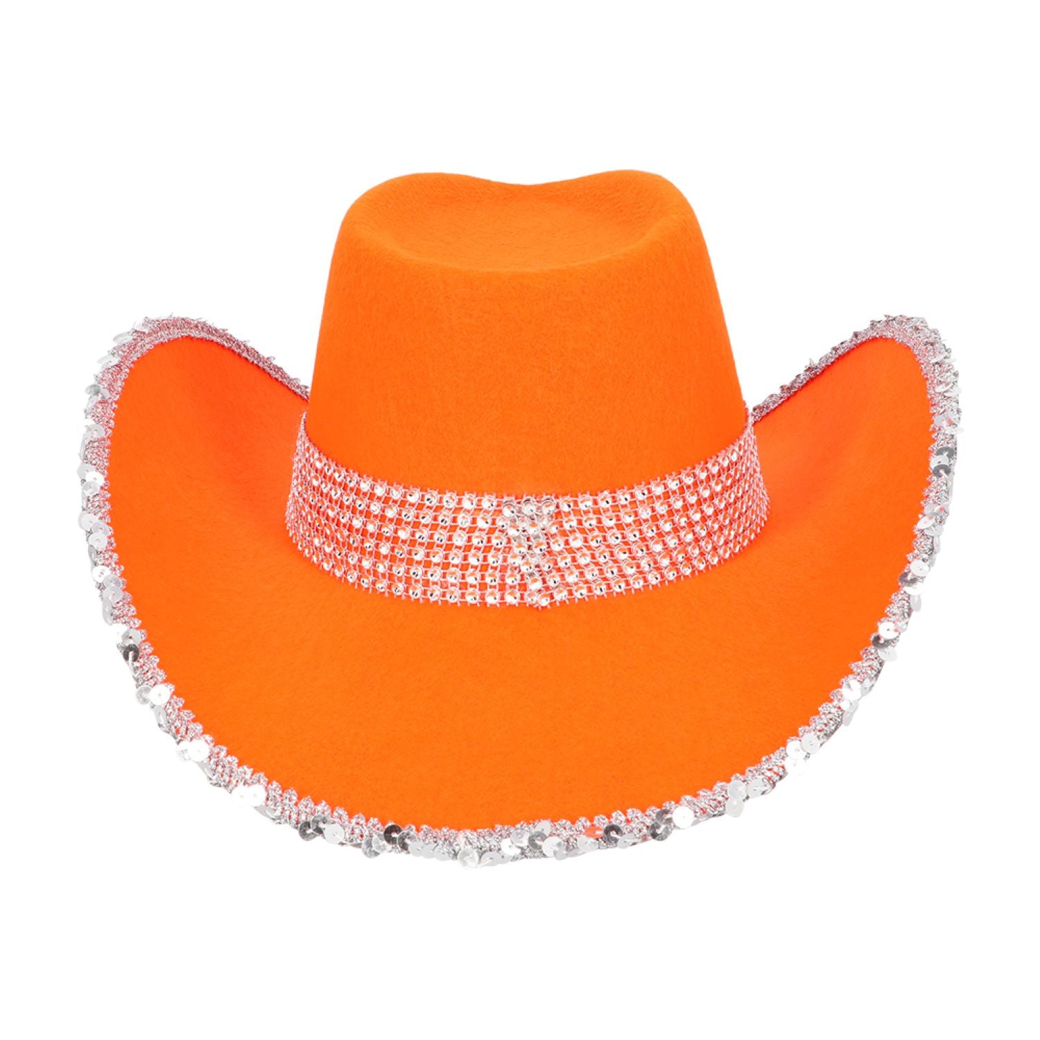 das-kost-mland-spark-cowboyhut-neon-orange-paillettenhut-58-cm image 5