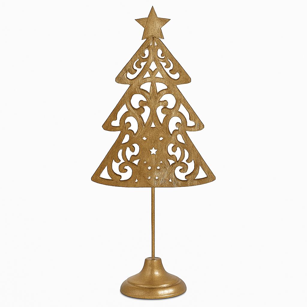 deko-weihnachtsbaum-metall-gold-41-cm-mit-stern-tannenbaum image 1