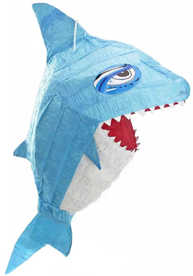 das-kost-mland-dekorationen-pinata-blauer-hai-65x19x38cm-zum-bef-llen image 1