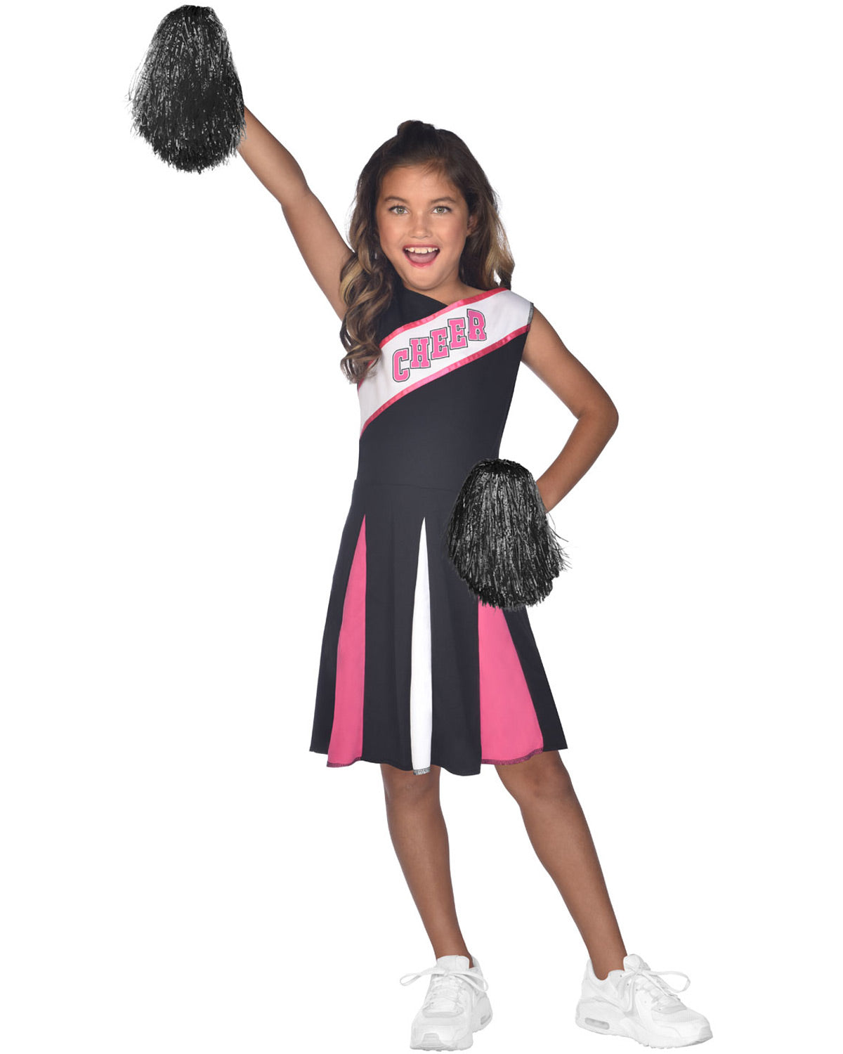 das-kost-mland-cheer-kinderkost-m-schwarz-pink-pompons image 2