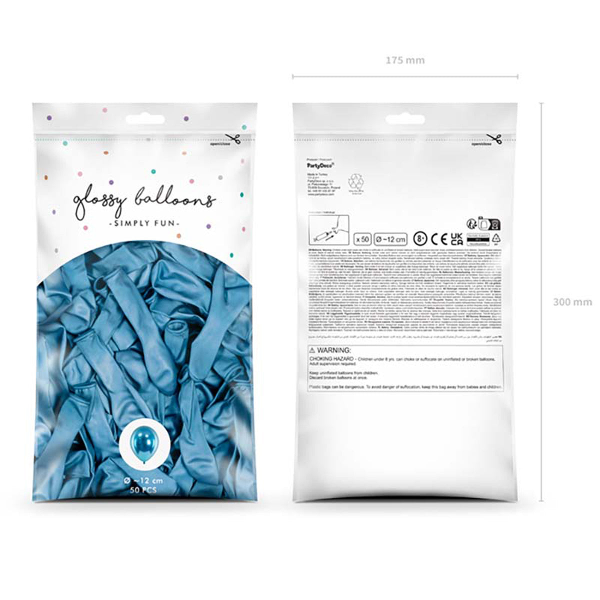 das-kost-mland-uni-glossy-luftballon-blau-12-cm-50-stk image 3