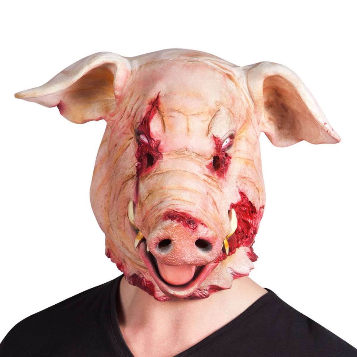 das-kost-mland-accessoires-halloween-latex-maske-blutiges-schwein image 1