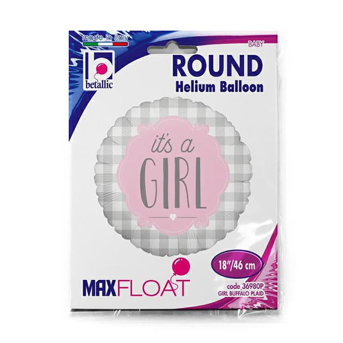 das-kost-mland-dekorationen-folienballon-its-a-girl-46cm-rosa image 2