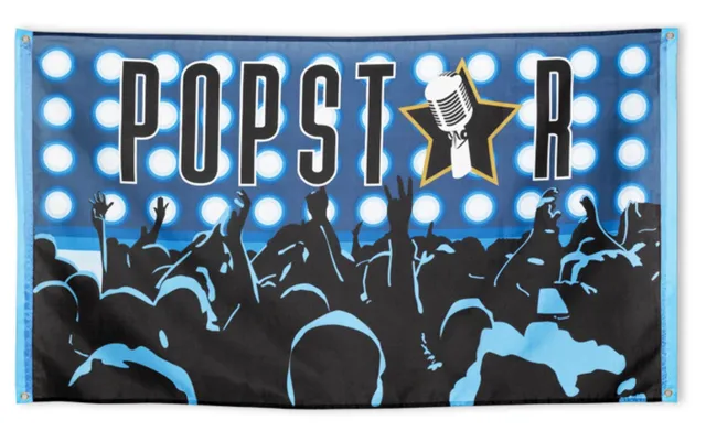 das-kost-mland-dekorationen-popstar-flagge-partydeko-150x90-cm image 1