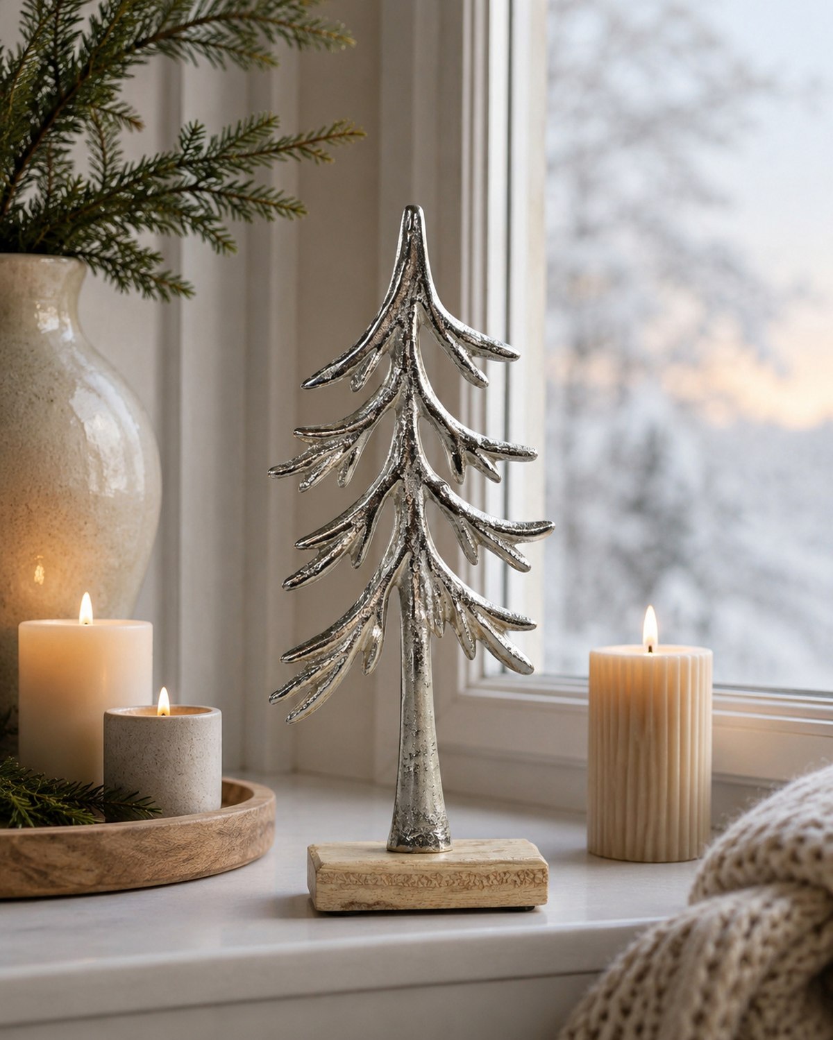 das-kost-mland-dekorationen-deko-baum-aluminium-silber-23cm image 2