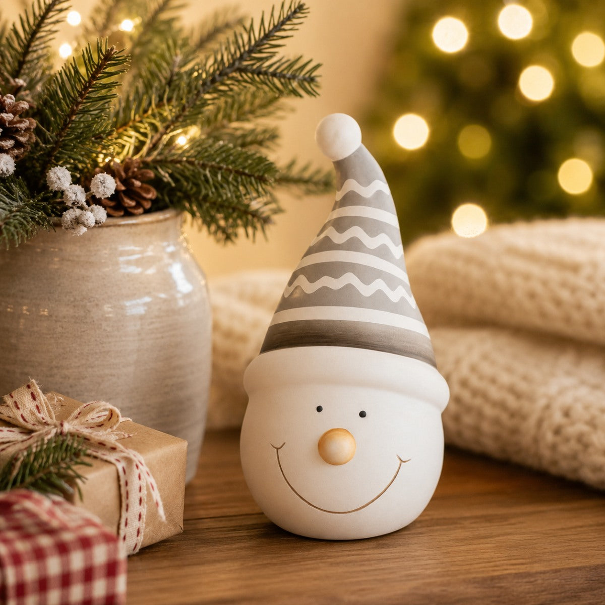 das-kost-mland-accessoires-schneemann-gesicht-m-tze-wei-grau-10x17cm image 2