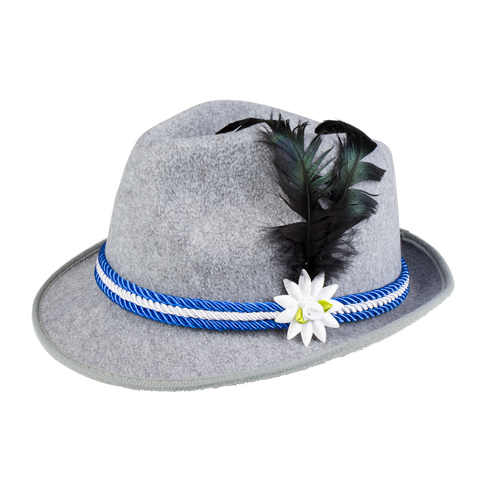 das-kost-mland-accessoires-bierfest-hut-grau-blau-trachtenhut-feder image 2