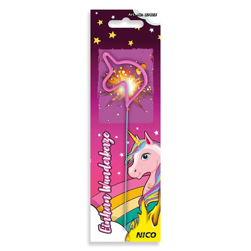 das-kost-mland-dekorationen-einhorn-wunderkerze-pink-silbereffekt image 1