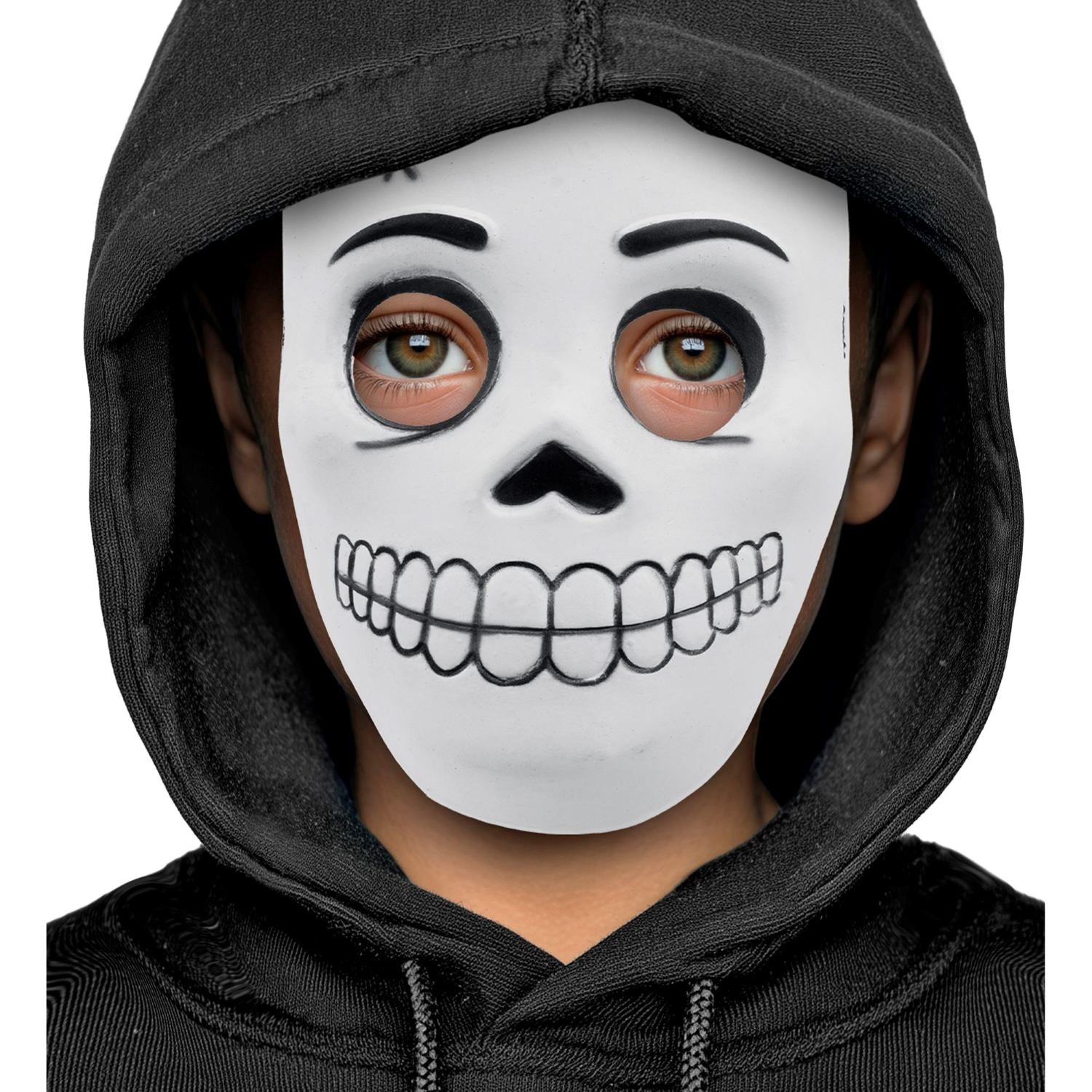 halloween-totenkopf-maske-kinder-leuchtend-wei-schwarz image 2