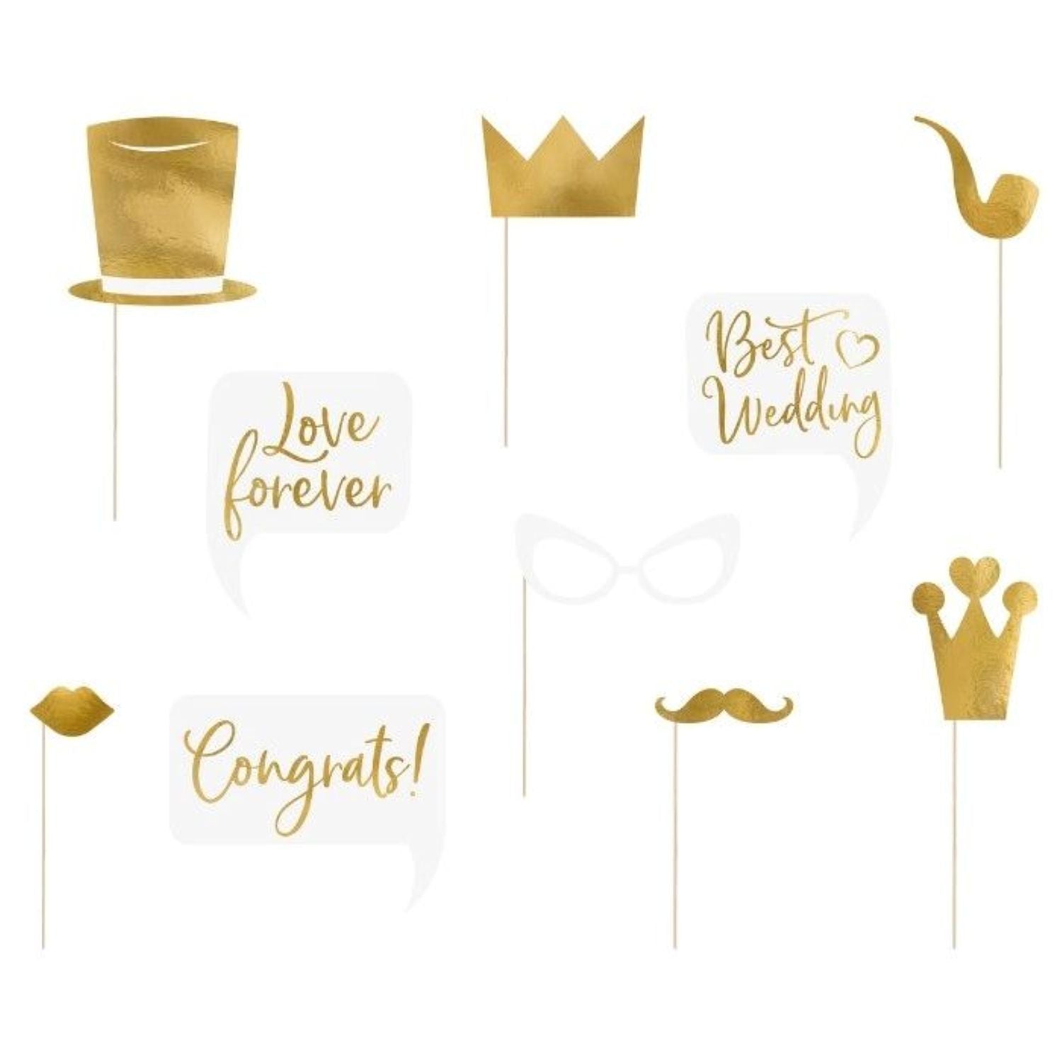das-kost-mland-dekorationen-foto-requisiten-hochzeit-gold-10er-set image 1