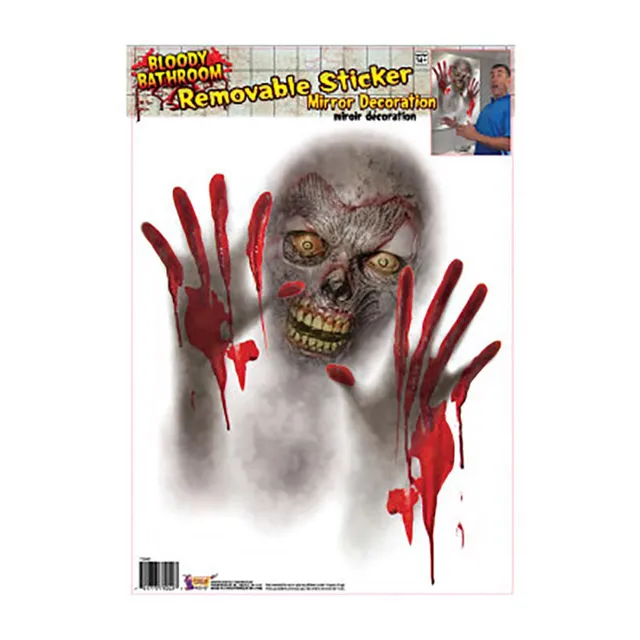 das-kost-mland-spiegelaufkleber-blutiger-zombie-50x40-cm-deko image 1