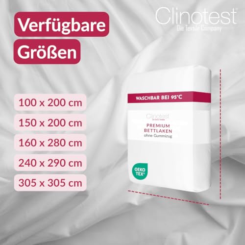 clinotest-bettwaren-flachbettlaken-100x200-2er-set-baumwolle image 8