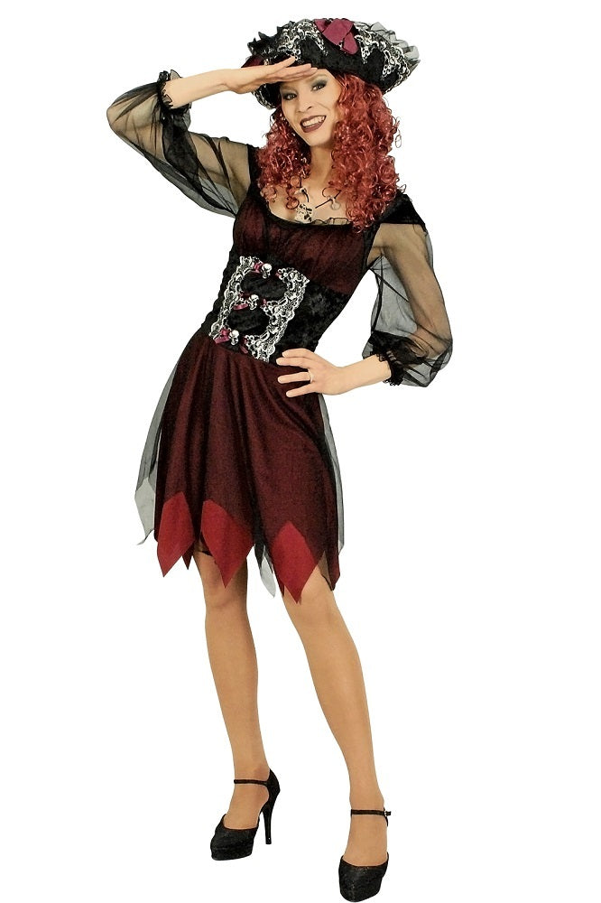 das-kost-mland-piratin-abigail-kost-m-kleid-mit-hut-dunkelrot image 1