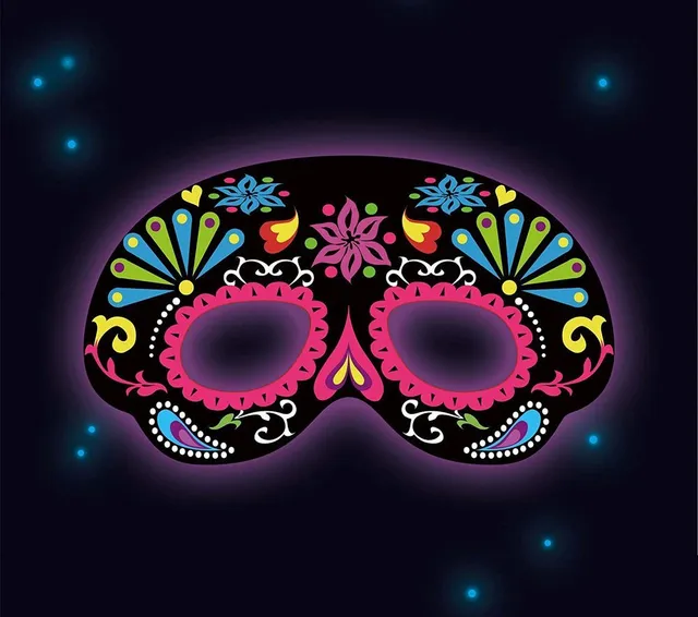 day-of-the-dead-knicklicht-maske-brille-schwarz image 1