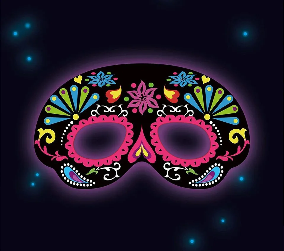 day-of-the-dead-knicklicht-maske-brille-schwarz image 1