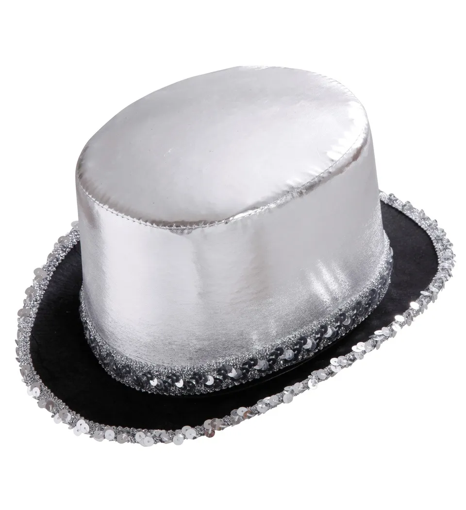 widmann-zylinder-showtime-pailletten-hut-silber-party image 1